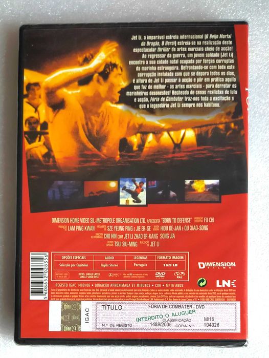 DVD - Fúria De Combater (um filme de Jet Li)