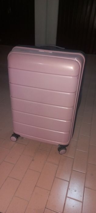 Mala de viagem/trolley rosa 76 cm – 4 rodas