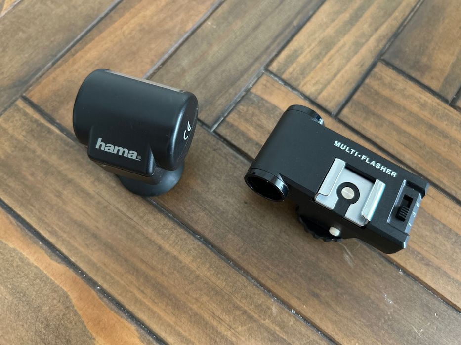 vários acessórios fotografia - tampas e células para flash