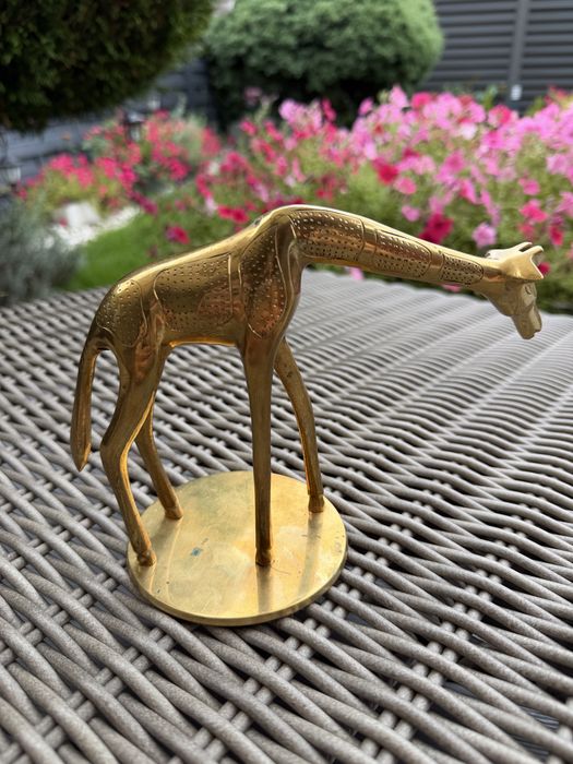 Zara Home figurka z mosiądzu żyrafa