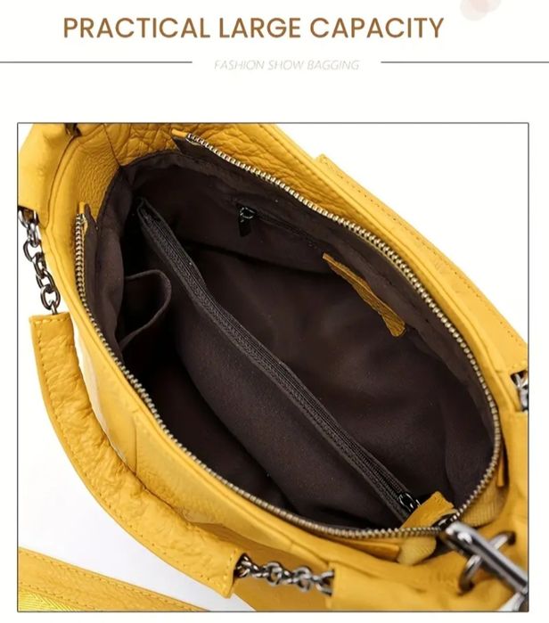 Сумка шкіряна жовта.