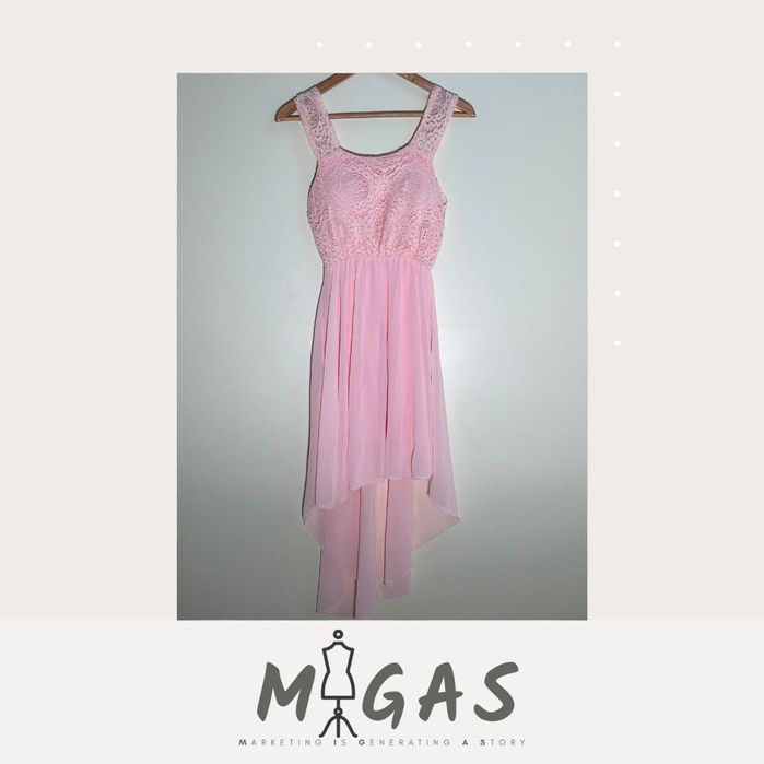 Vestido Rosa Renda