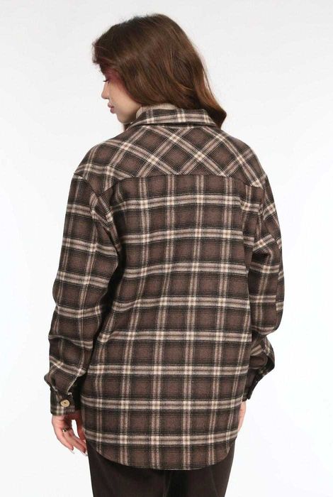 Сорочка 024 шоколадний клітинка байка