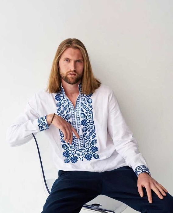 Чоловіча вишита сорочка вишиванка льон, мужская рубашка вышиванка