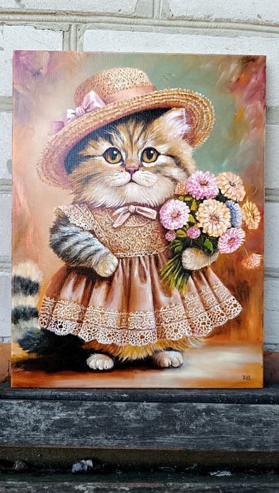 Картина маслом. Котя в сентябре.