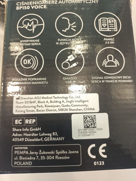 Ciśnieniomierz Automatyczny bp150 voice Pempa Komis Madej Sc