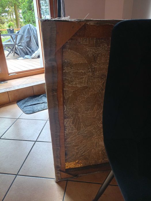 Stary obraz sakralny olej na płótnie ekspresjonizm religijny