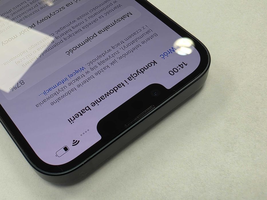 Iphone 14 128GB/ Midnight/ Czarny/ BAT 87%/ Grade A + ładowarka/ Gwarancja