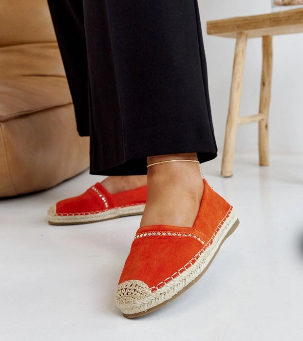 Pomarańczowe espadryle z cyrkoniami Abia