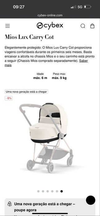 Alcofa cybex modelo lux
