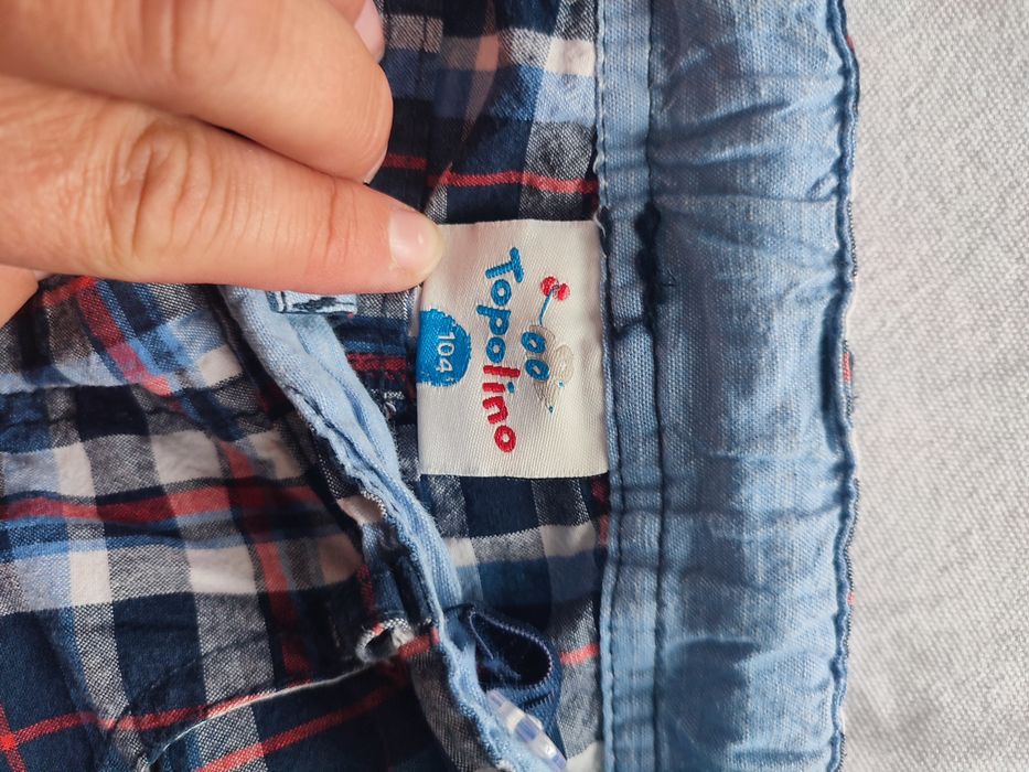 Spodenki szorty w kratę rozmiar 104 topolino