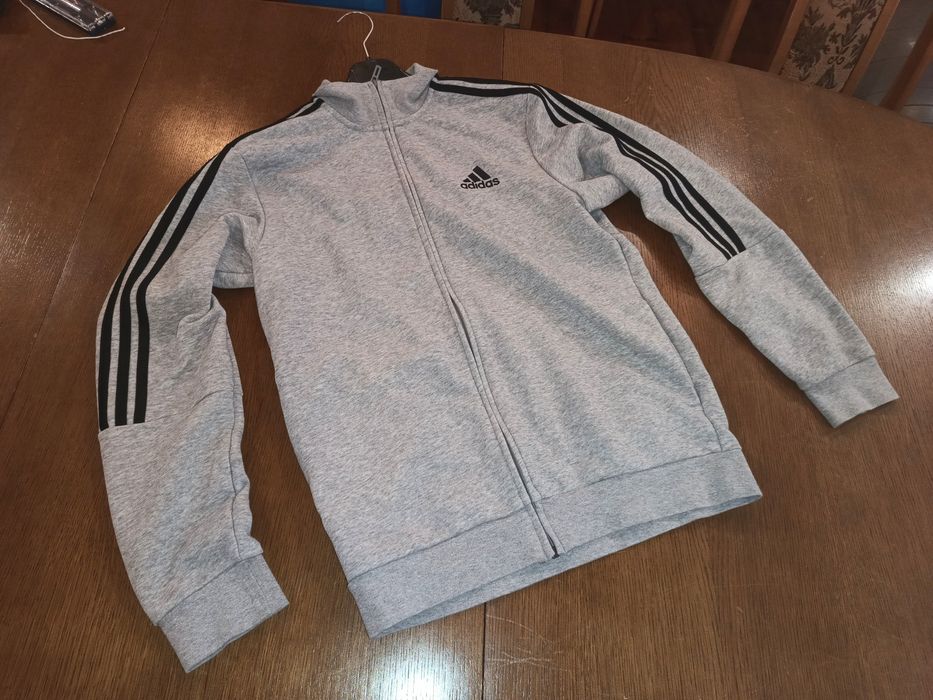 Bluza szara adidas dresowa zapinana
