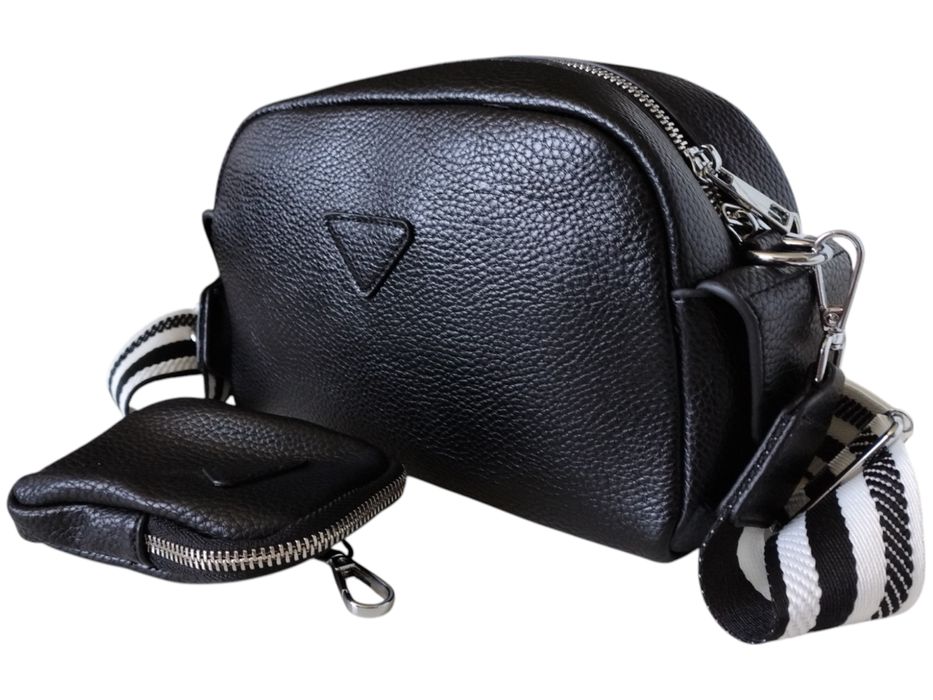 Torebka Damska Z Etui, Mała Czarna Listonoszka Na Ramię