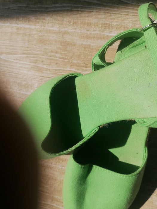Sandały espadryle na koturnie zielone r.41