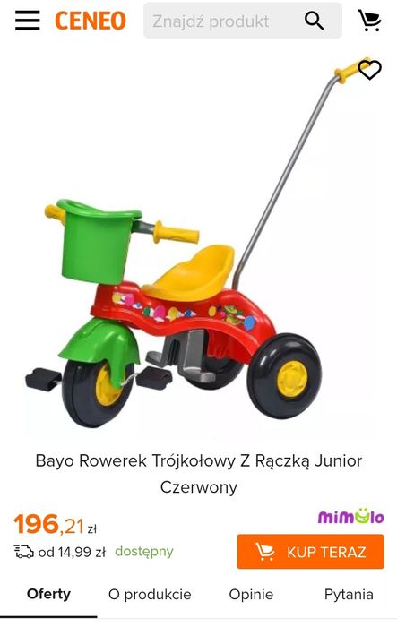 Okazja nowy Rowerek/ rower trójkołowy z rączką i pedałami