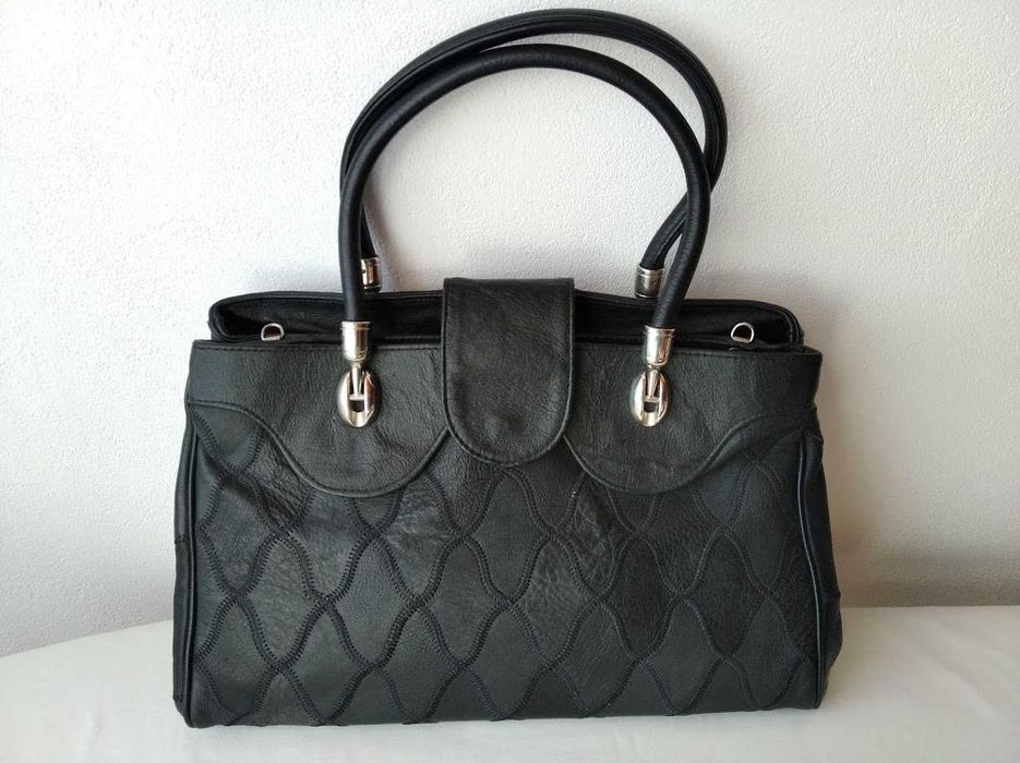 torebka damska czarna skóra naturalna nieużywana