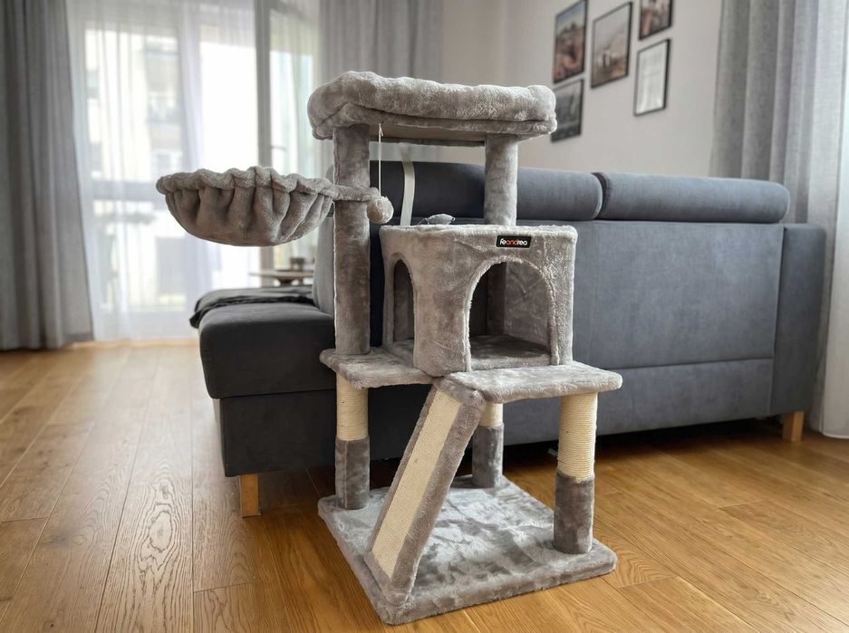 Drapak Dla Kota XL 96cm SOLIDNY Stabilny Z Domkiem Legowiskiem Hamakiem z Dużą Platformą PREMIUM