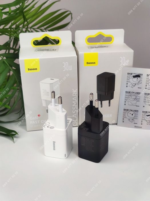 Зарядный блок Baseus 30W Type C 3A, зарядка блочок базеус 30 Ват: 675 ...