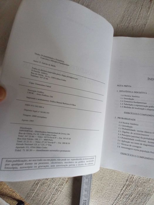 Probabilidades Estatística Conceitos Métodos Fundamentais Galvão Mello