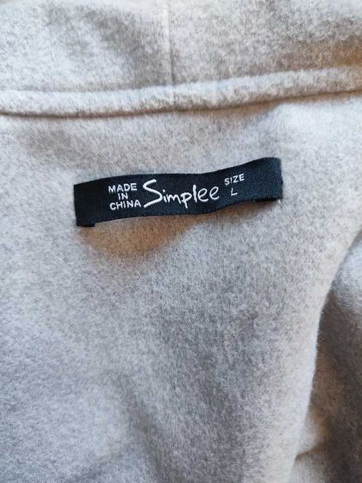 Szary płaszcz, kimonowy, szlafrokowy