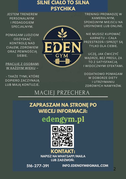 Trener personalny | Warszawa Ursynów | Treningi 1:1