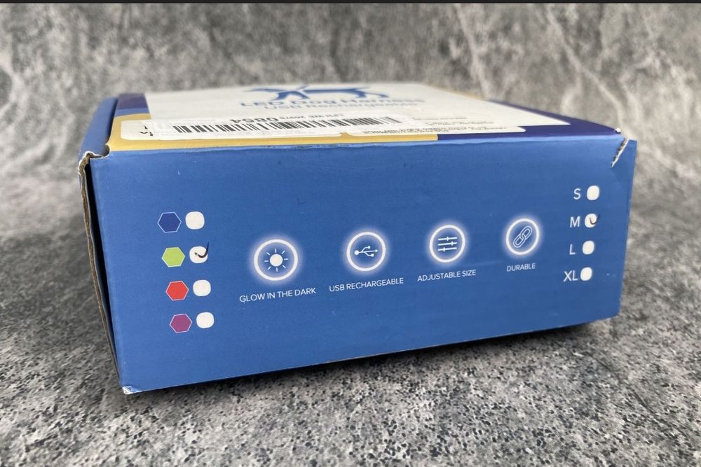 Поводок-шлейка светящиеся размер М (шлейка-жилет)