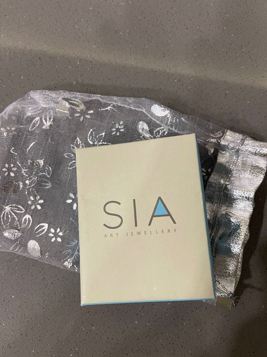 SIA набор сережки цепочка подвеска серебро цирконий Браслеты в подарок