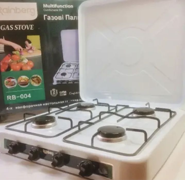 Газовая плита переносная настольная 4 конфорки Rainberg RB-004