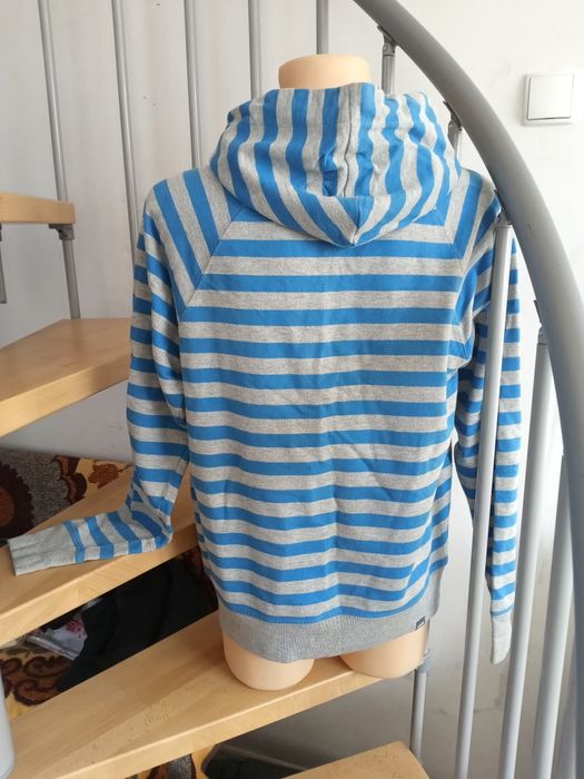 Bluza męska z kapturem kangurek niebiesko szare paski McKenzie