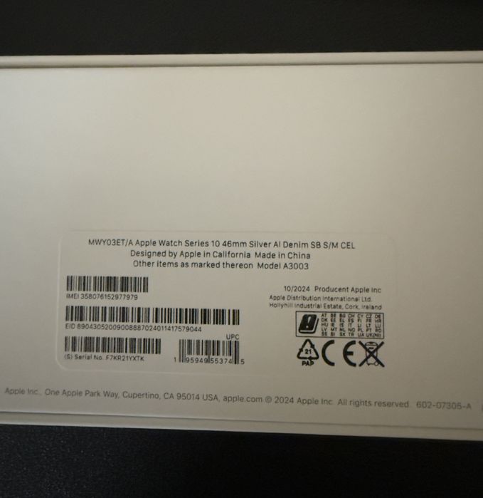 Apple Watch Series 10 Cellular 46 mm, jak nowy, gwarancja, komplet