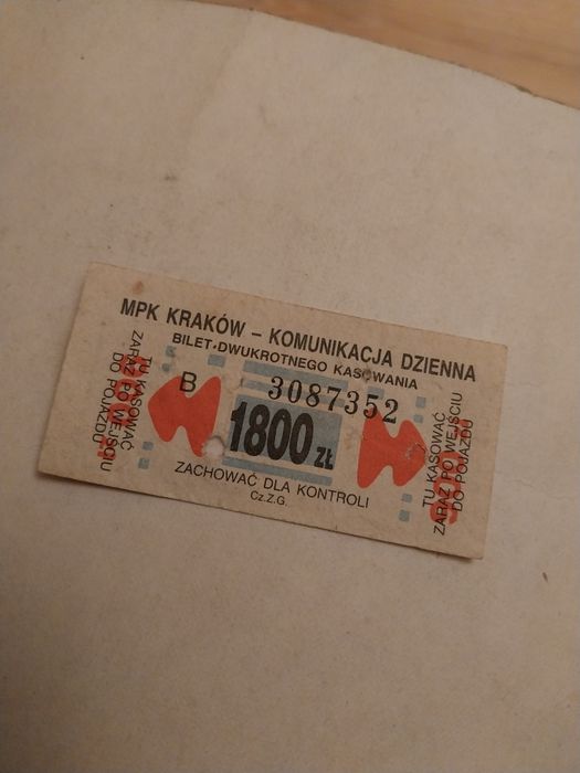 Stary bilet mpk z czasów prlu