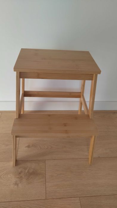 Taboret ze schodkiem, drabinka, bambus Ikea
