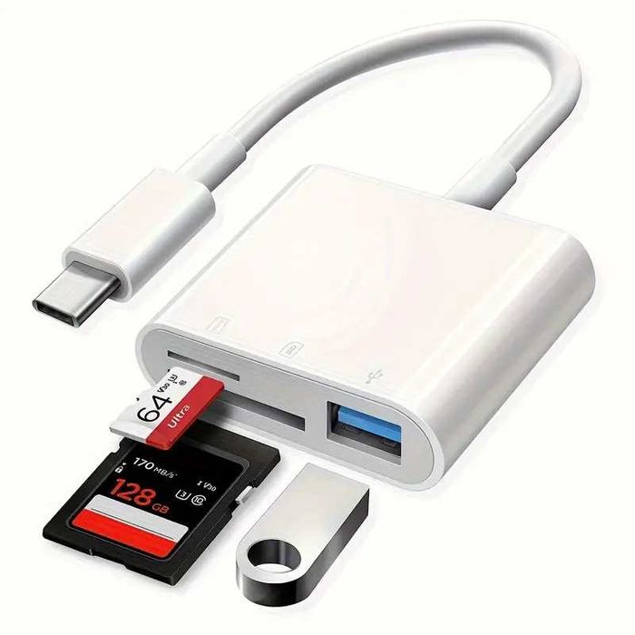 Сardrеаder (кардрідер) Читає карти SD, microSD (TF), флешки з USB-A "папа"