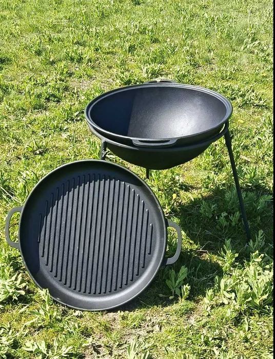 Казан чугунний 8,12,15,18л кришкою сковородою форми Wok В НАЯВНОСТІ
