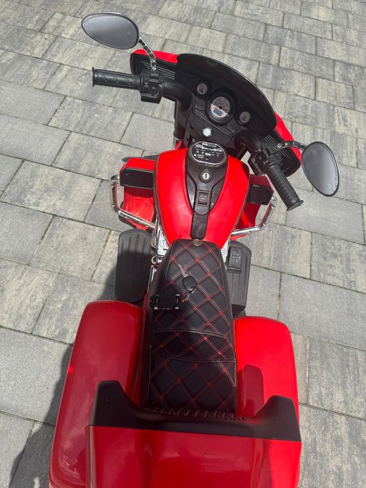 Motocykl motor pojazd na akumulator dla dzieci czerwony MP3 BT+  LED
