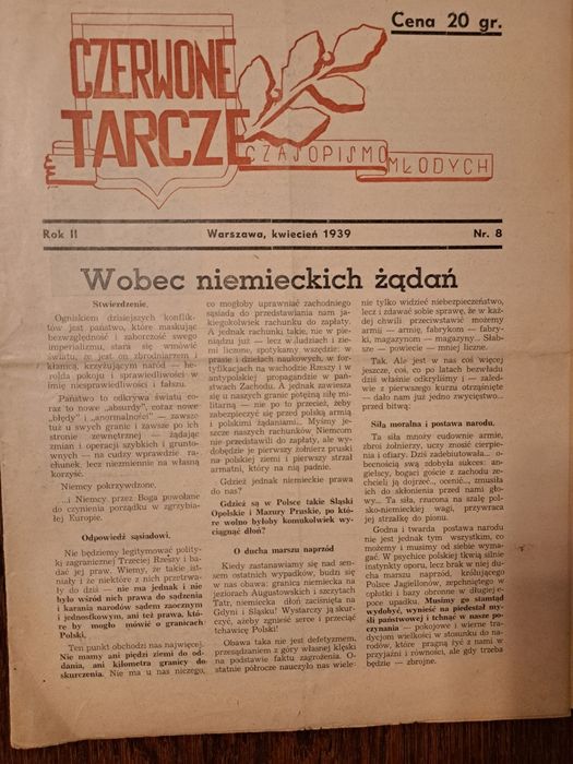 Czerwone Tarcze, 1939, nr 8 rok. II