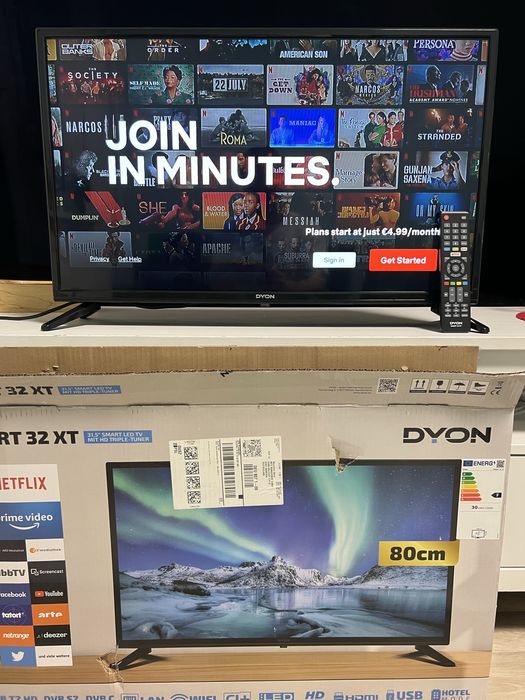 #1834 Dyon smart 32 XT netflix youtube prime smart tv telewizor tv