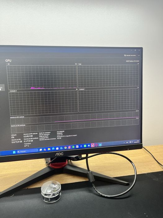 Computador gaming Ryzen 5 5500 Radeon 6600 16gb ram 500gb+1Tb