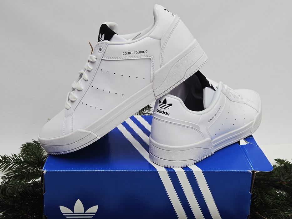 Nowe Adidas Court Tourino 45 1/3, 29 cm, 11us białe trampki męskie skóra