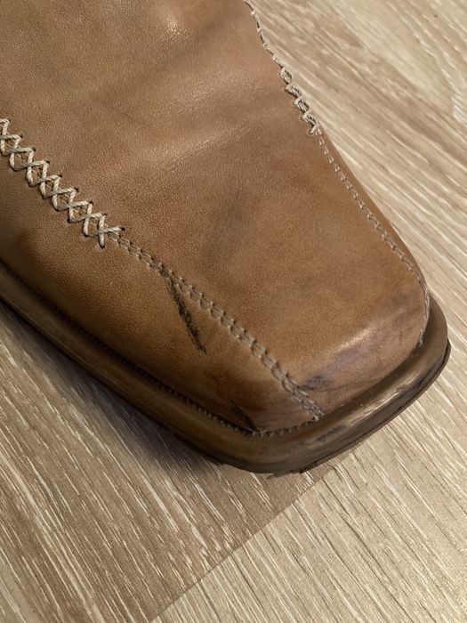 Skórzane buty męskie 41 pantofle jasne