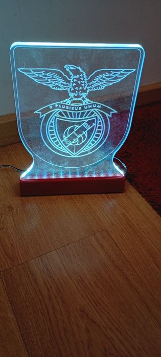 Benfica led acrilico 30 cm altura