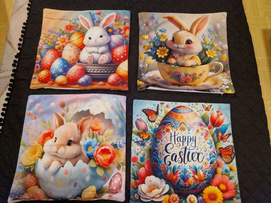4 poszewki wielkanocne 45×45 nowe