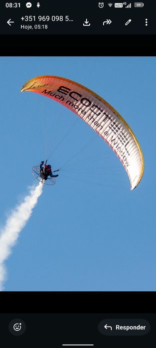 Voos batismo, publicidade aérea, espetáculos aéreos. paramotor