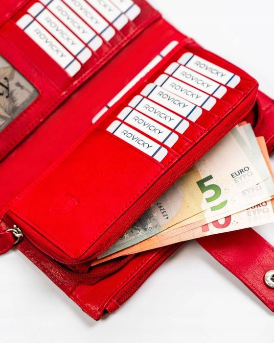 duży portfel damski ze skóry naturalnej - rovicky