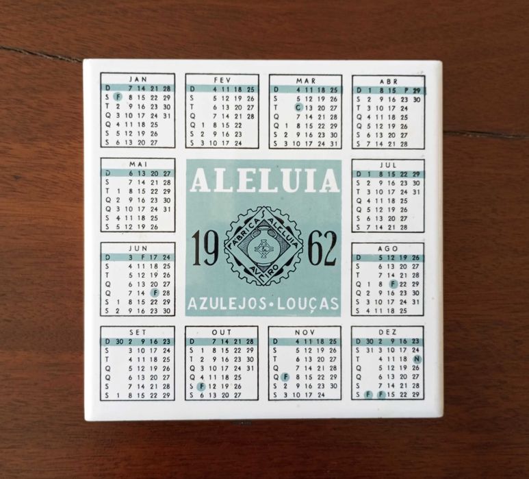 Azulejo Aleluia Calendário 1962