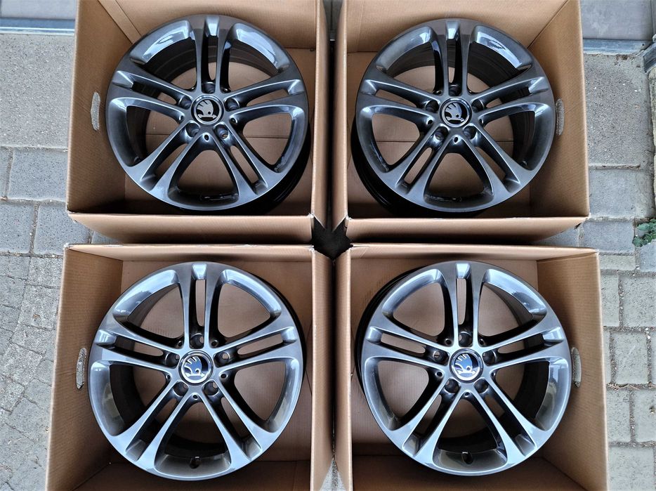 Alufelgi 17 5x112 Skoda Octavia Kodiaq Superb Yeti Karoq Grafit ! 809#
