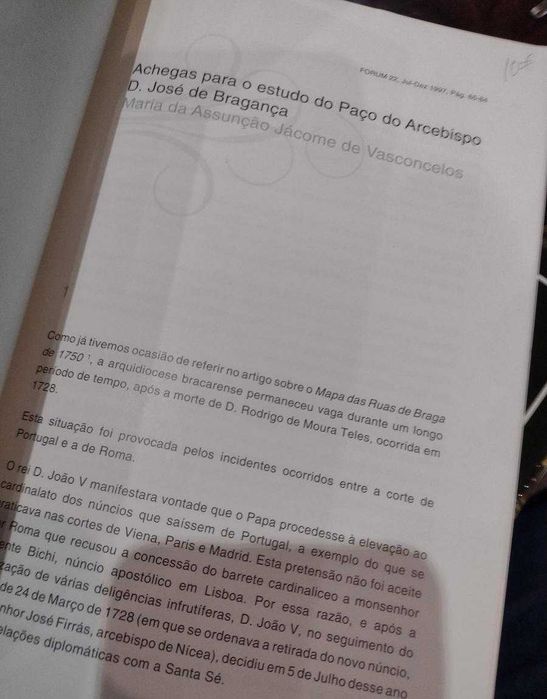 Achegas para o estudo do Paço do Arcebispo D. José de Bragança