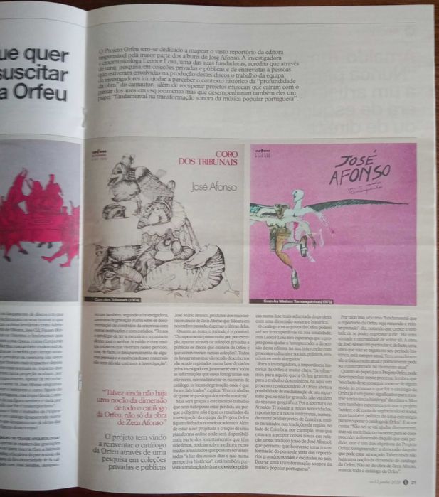 José Afonso	- - -		Jornal "I" 12 de Junho de 2020	- - - - -	Jornal