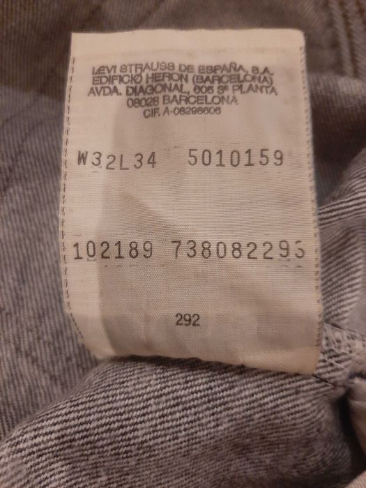 Calças Levi's 501 Cinza