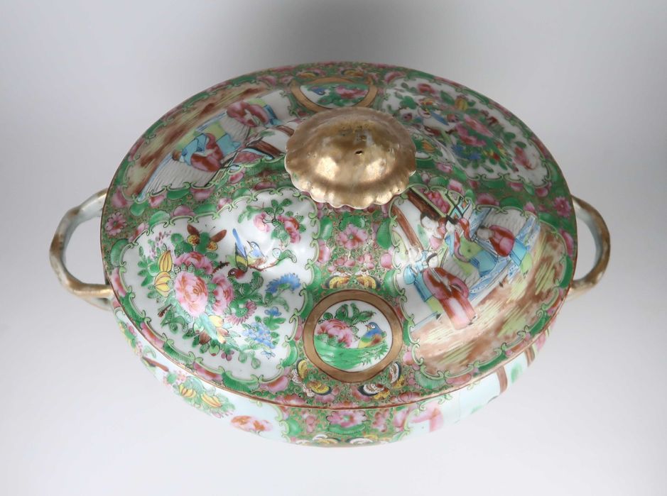 Grande terrina porcelana da China Séc. XIX - Rose Medallion